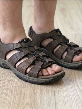 Abeo Sport Anacapa Fisherman Sandals Men’s 14.5 Brown Leather Adjustable Comfort